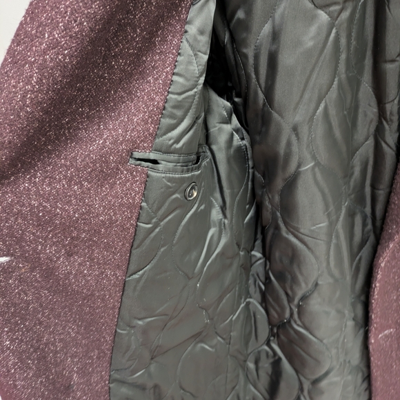 Simons Deep Burgundy Double-Breasted Pea Coat - Picture 4 of 11